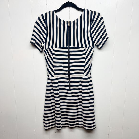 Marc Jacobs Short Sleeve Striped Navy Blue & Cream Women's Sheath Dress Size M - Picture 7 of 14